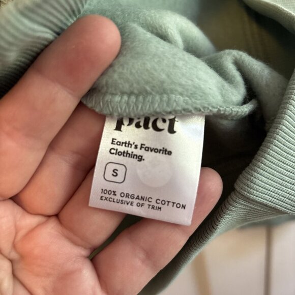 Pact Sweatshirt 100% Organic Fleece Women's Small Green Herb Graphic Sweatshirt - Picture 4 of 6